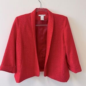 Mona Leah Couture Paris • Red Textured Cropped Jacket • Sz S